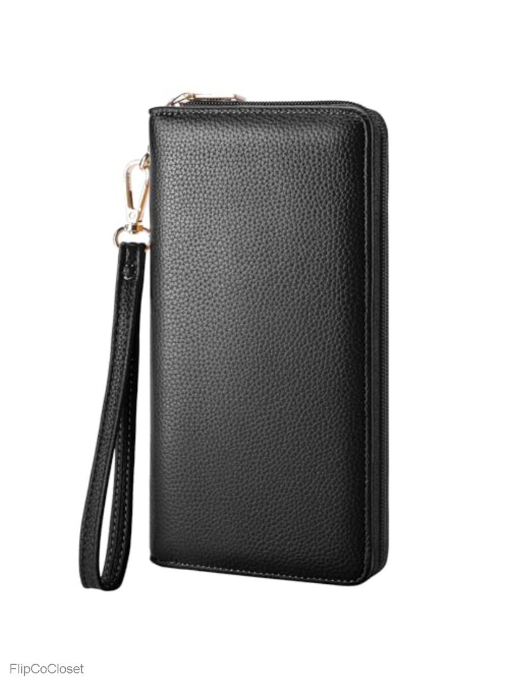 Vegan Leather Clutch Wallet Zip Wristlet Large Capacity RFID Blocking